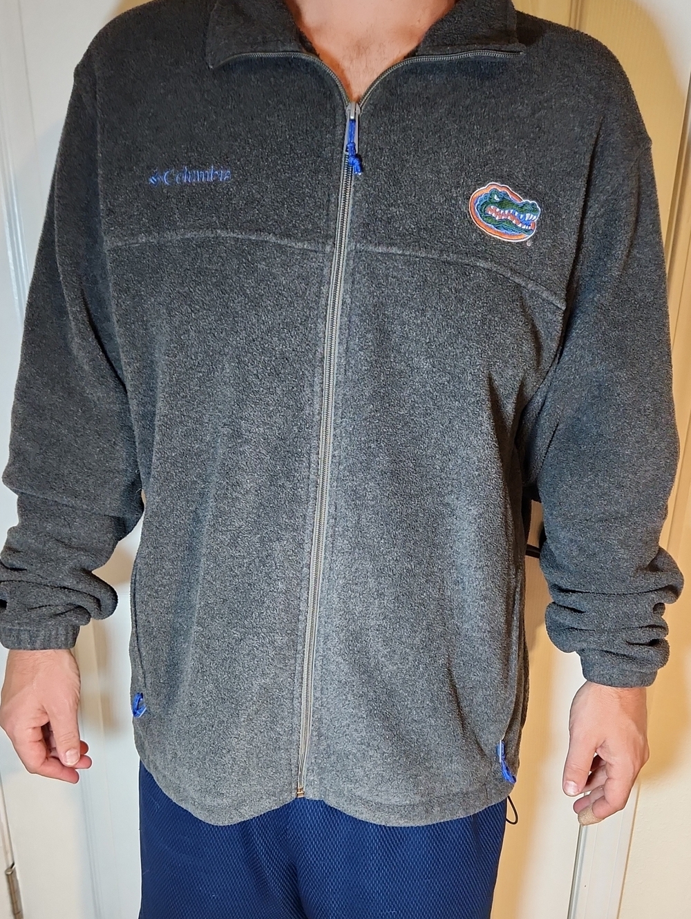 Columbia Men’s Gray Full-Zip Fleece Jacket- University of Florida Gators Patches